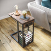 End Table Smart Bedside Sofa Side Table with USB Charging Ports & Sockets Wooden