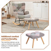 Rocking Chair with Footstool Fabric Velvet Relax Chair Lounge Recliner Armchair