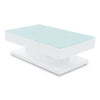 White High Gloss Glass Coffee Table Rectangular Living Room Modern Storage MDF