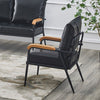 PU Single Sofa Wood Arm Metal Frame Comfort Save Space Office Home Hotel Lounge