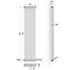 Traditional Cast Iron Style Radiator Vertical 1800x380mm 3 Column Black
