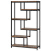 5-Tier Industrial Bookshelf Bookcase Standing Shelving w/ Open Display Storage