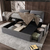 Ottoman Bed 5ft King Upholstered Storage Bed Frame with Headboard and 3 Drawers