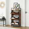 Shoe Cabinet With 3 Flip Doors, Storage Rack with Open Compartment LBS101B01
