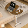 Adjustable Overbed Laptop Table Oak with Wheels Split Tilting Bedside Desk