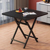 Black Square Foldable Wooden Dining Table Compact Kitchen Dining Room Metal Legs