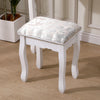 White Dressing Table with Mirror and Stool, 5 Drawers for Storage, 75x40x141.5cm