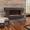 Wall Mounted Fireplace Matte Black Surround Remote Electric Fire Media LED Flame