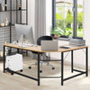 L-Shaped Corner Computer Desk Office Writing Workstation w/ CPU Stand Natural