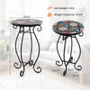 Outdoor Plant Stand Mosaic Round Side Table Accent End Table Bistro Coffee Table