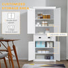 Freestanding Kitchen Pantry Cupboard Storage Cabinet with Doors White
