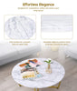 Round Coffee Table Side Table Faux Marble End Table Gold Metal Cocktail Table