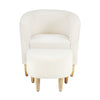 White Sherpa Accent Arm Chair Upholstered Single Sofa W/ Ottoman for Living Room
