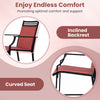 2 PCS Outdoor Patio Chair Fabric Bar Stool Metal Frame Counter Height Chairs