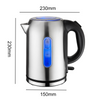2200W 1.7L Electric Kettle Quiet Fast Boil Stainless Steel Jug Overheat Protect