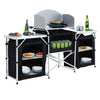 Folding Aluminium Camping Table Kitchen Unit Storage Outdoor Cooking Station UK