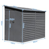 Black Steel Garden Sheds Metal Storage Outdoor Utility Tool Storage 4.7x8.86ft