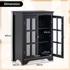 Bathroom Floor Cabinet Freestanding Display Storage Cabinet w/ Doors