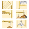 Freestanding Coat Rack Heavy Duty Corner Clothes Hat Clothes Gold Metal w/Shelve