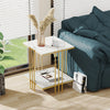 Luxury Marble Coffee Table Side Table Golden Pole Legs Support Desk Nightstand