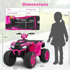 Kids Ride on Car 24V Soft Start Electric Vehicle with LED Lights-Pink