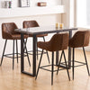 Bar Stools Set of 2 Faux Suede/ PU Leather Breakfast High Chairs Kitchen Pub