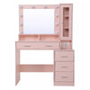 2 in1 Dressing Table with LED Lights Mirror 5 Drawers Socket Vanity Make up Desk