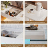 White High Gloss Coffee Table with LED RGB Lights 2 Drawer Storage Living Room