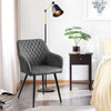Set of 2 Armchairs Dining Chairs with Arms Velvet PU Faux Leather Chairs Kitchen