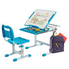 Kids Desk & Chair Set Height Adjustable Study Table with Tilting Tabletop Blue