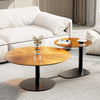 2pc Exquisite Round Coffee Table Set Heavy Duty Accent Nesting Table Metal Frame
