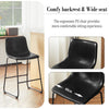 2x Breakfast Bar Stools Bar Kitchen Pub Stools Chairs with Backrest Metal Legs