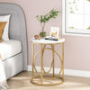 Tribesigns Modern Round End Table, Faux Marble Sofa Side Table, Coffee Table