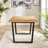 Cotswold Oak and Black Solid Wood Dining Table