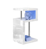 High Gloss Coffee Table Small Side table With Storage Shelves, 2 Tier Sofa End