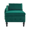 Upholstered Chaise Longue Indoor Lounge Sofa with Right Armrest & Storage Green