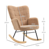 Wingback Rocking Chair for Nursing, Nursery Glider Rocker Modern Armchair Brown