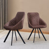 Set of 2 Faux Leather/Suede Dining Chairs Metal Legs Reception Restaurant Chair