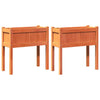 ARKEM Garden Planters 2 pcs with Legs Wax Brown Solid Wood Pine,Wooden E5Z5