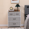 Fabric Cabinets Storage Unit Metal Frame Chest of Drawer Organiser Bedside Table