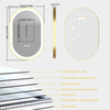 Large Gold Framed LED Bathroom Mirror Demister Vanity Mirror Shop Haircut Beauty