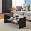 Coffee Table 2 Tiers Wood Tea Table Home Living Room Rectangle Table Black White
