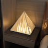 Stainless Steel Pyramid Table Lamp 3-Way Dimmable Bedside Lamp Nightstand Light
