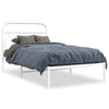Metal Bed Frame with Headboard White 100x200 F6N1