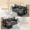 L-Shaped Sofa Bed 3 Seater Couch Pull Out Sectional Couch Bed Corner Sofa Grey