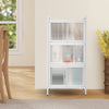 Storage Cabinet Corner Cupboard Sideboard Lift Up Doors Adjustable Legs Shelf