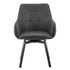Set of 2 Faux Leather Dining Chairs Rotatable Design Restaurants Living Room