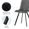 Velvet Padded Seat Kitchen Dining Chair Home Office Chair with Metal Legs
