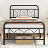 3ft Single Bed Frames, Sturdy Metal Platform Bed with Large Storage Bed Base
