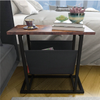 Slim Narrow Side Table with Fabric Storage Organizer - Small Sofa End Table, Bed